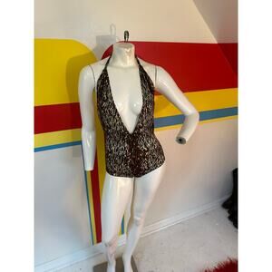 1970s 70s vintage Frederick’s of Hollywood leopard bodysuit bathing suit swim